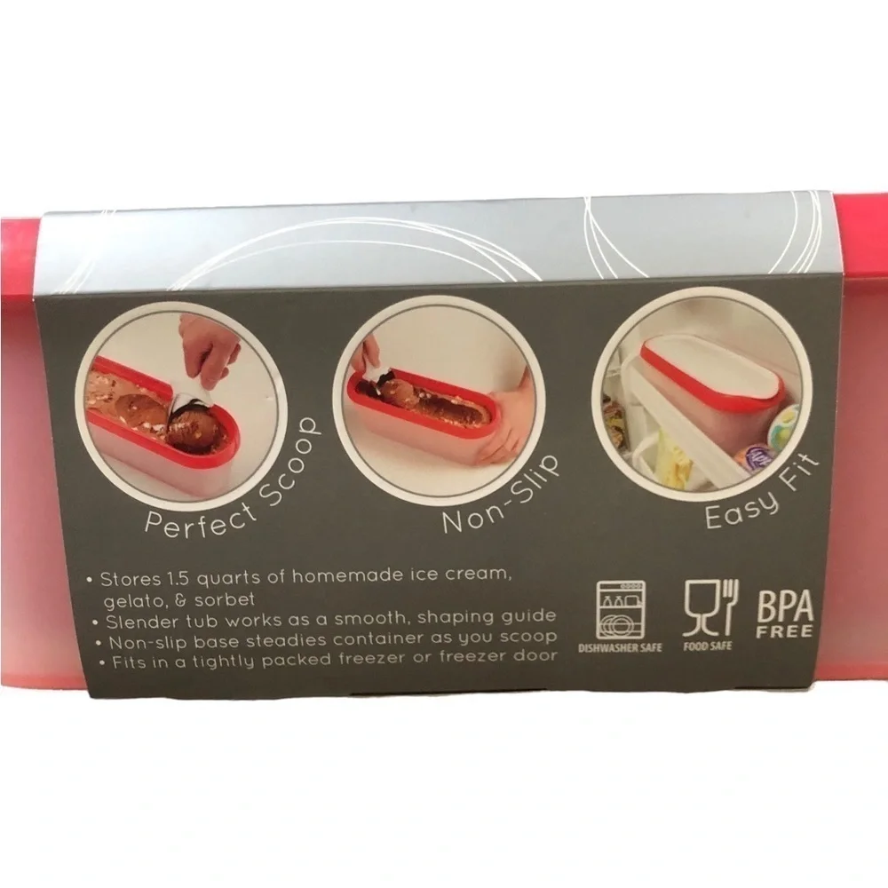Tovolo Glide ~A~Scoop Ice Cream Tub Stores Homemade Ice Cream Slender Design